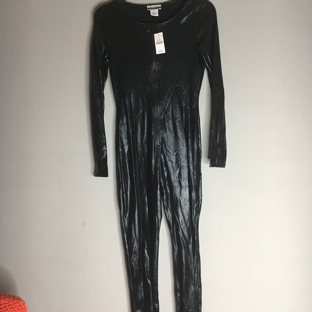 NWT black shiny bodysuit